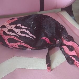 Stylish Pink and Black Flame Hair Scarf